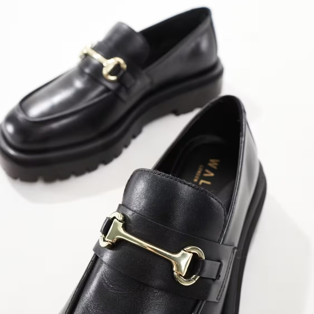 Walk London Black Loafers